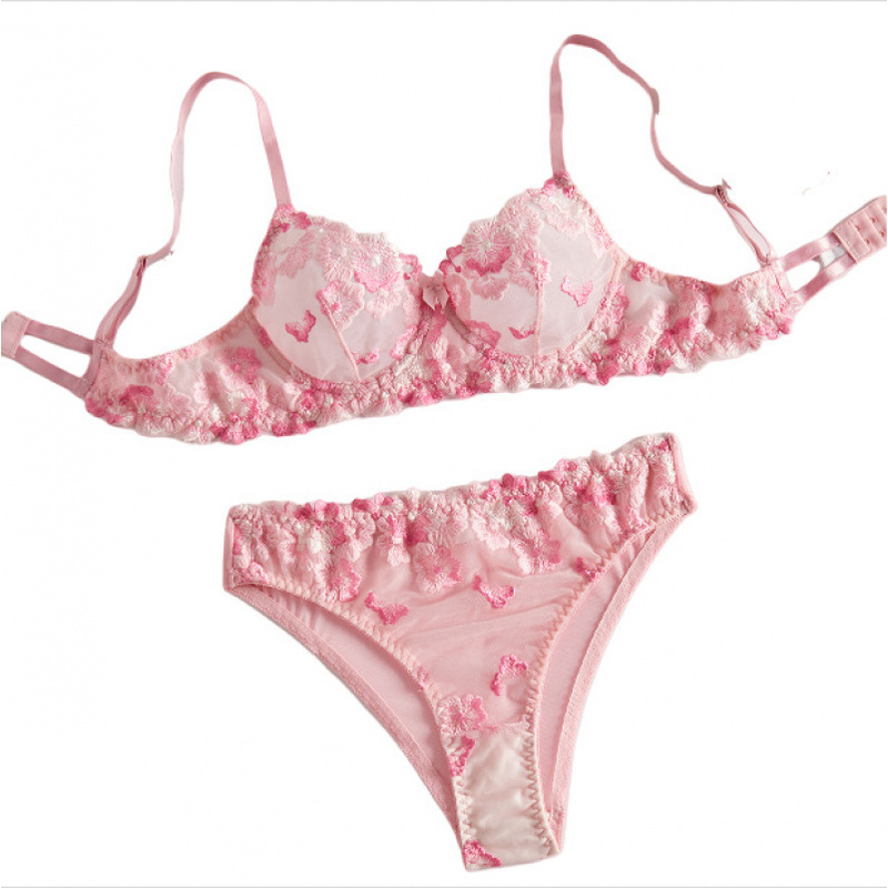Sheer Bra Lace - طقم ملابس داخلية بيكيني مع دانتيل