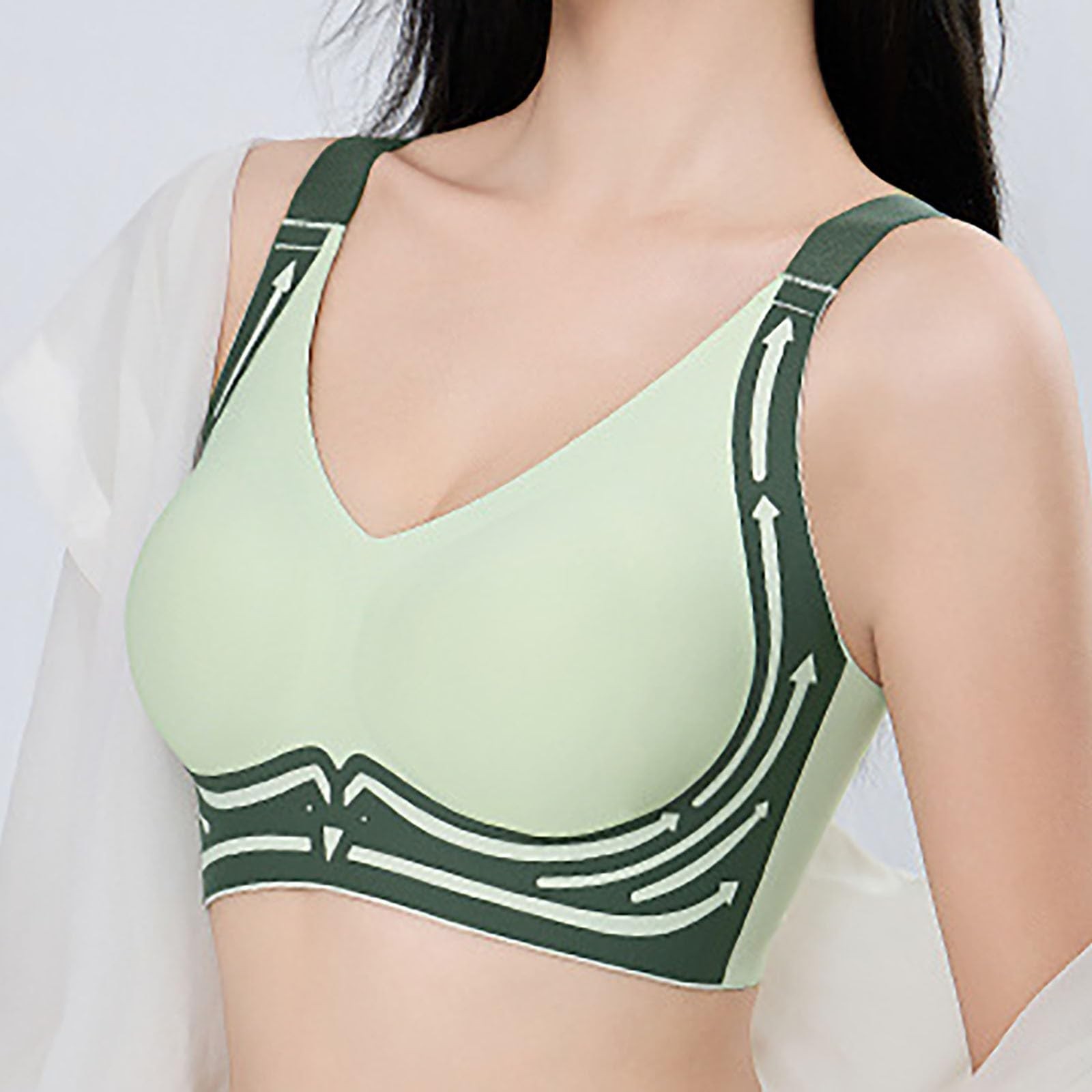 النساء سلس حمالات الصدر حجم كب - مراجعة Sleep Bra Bralette وسعره