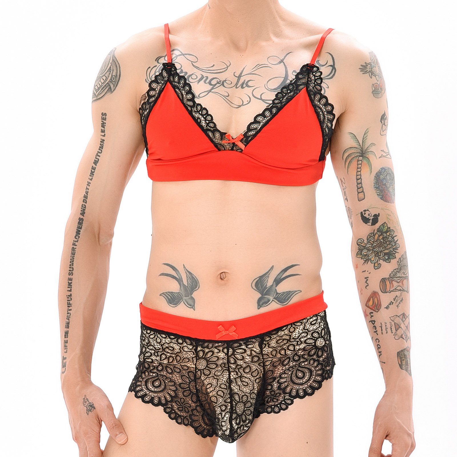 طقم لانجري رجالي مثير للتنكر،  - مراجعة Sheer Mesh Bra وسعره